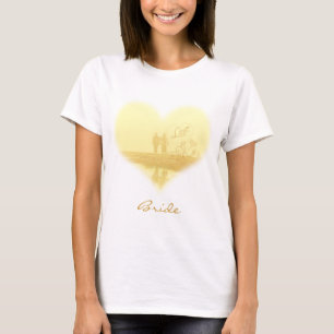 Yellow Heart Beach Hochzeit T-Shirt