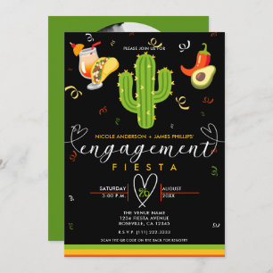 Yellow Heart Cactus Fiesta Liebe Engagement Party Einladung