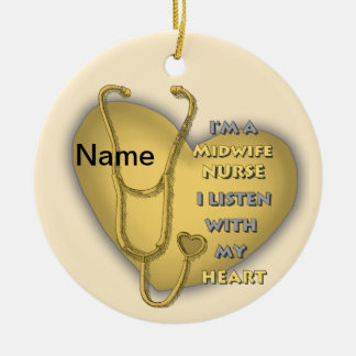 Yellow Heart Midfrau Nurse Keramik Ornament