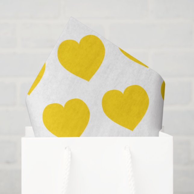Yellow Heart Modern Happy Friendship Sweet Joyful Seidenpapier (Geschenktüte)