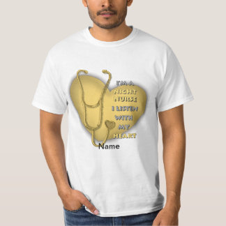Yellow Heart Night Nurse T-Shirt