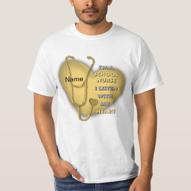 Yellow Heart School Nurse T-Shirt (Vorderseite)