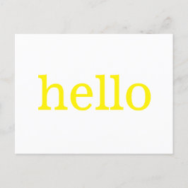 Yellow Hello Postcard Postkarte