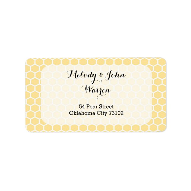 Yellow Hexagon Address Label Adressaufkleber (Vorne)