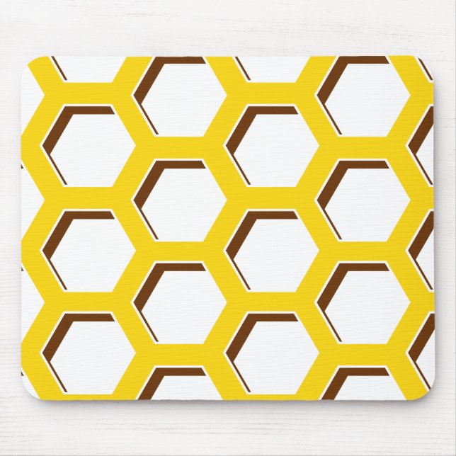 Yellow Hexagon Muster Mousepad (Vorne)