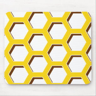 Yellow Hexagon Pattern Mousepad