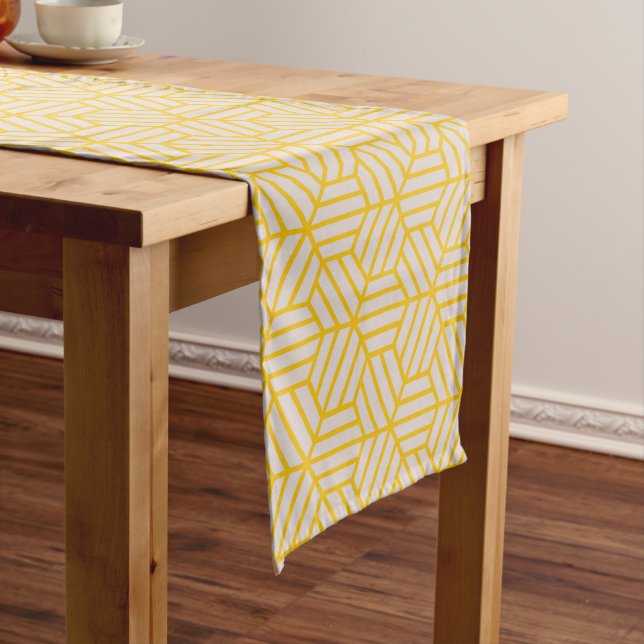 Yellow Hexagon Pattern Table Runner Großer Tischläufer (Beispiel)