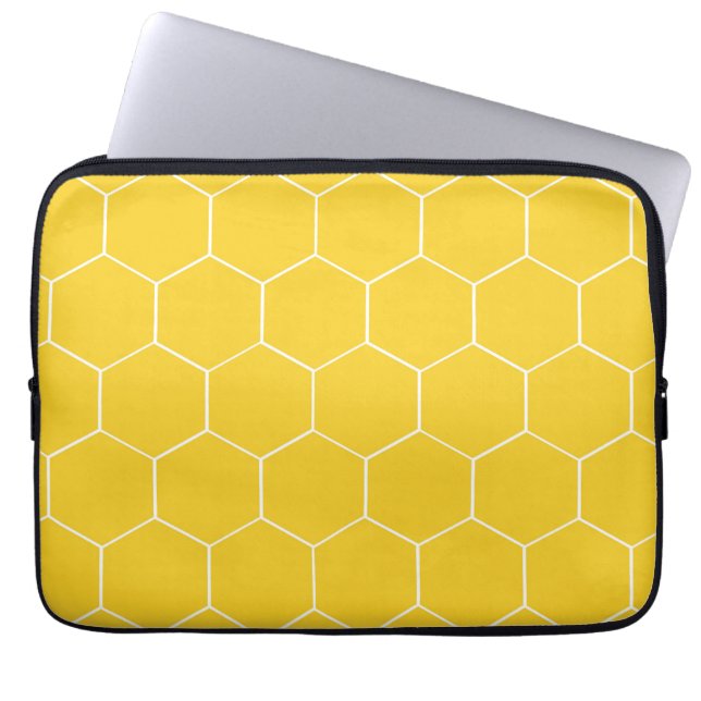 Yellow Hexagons Laptop Sleeve (Vorderseite)