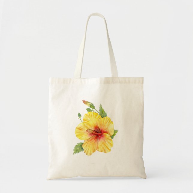 Yellow Hibiscus Botanical Tragetasche (Vorne)