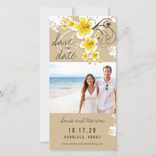 Yellow Hibiskus Beach Wedding Foto Save the Date