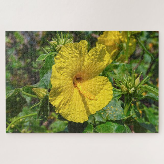 Yellow Hibiskus Hawaii Staat Blume Puzzle (Horizontal)