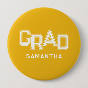 Yellow High School Grad Individuelle Name Abschlus Button