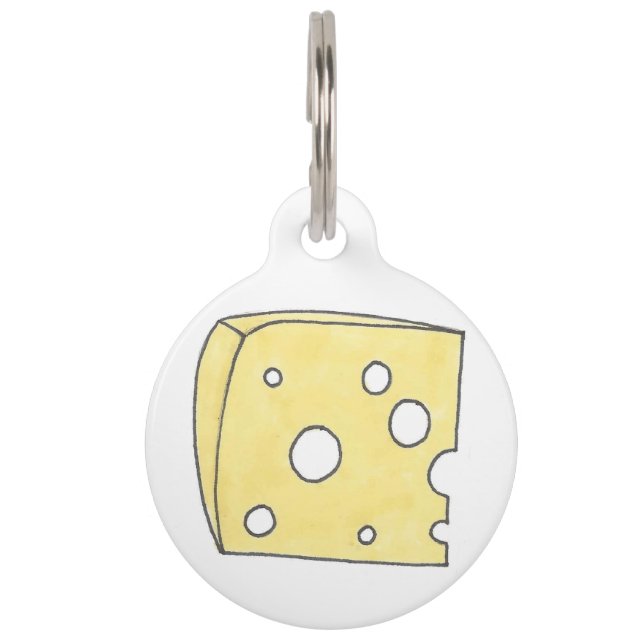 Yellow Holey Swiss Chees Wedge Feinschmecker Tiernamensmarke (Vorderseite)