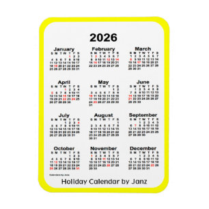 Yellow Holiday Calendar von Janz Magnet