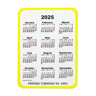 Yellow Holiday Calendar von Janz Magnet