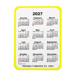 Yellow Holiday Calendar von Janz Magnet