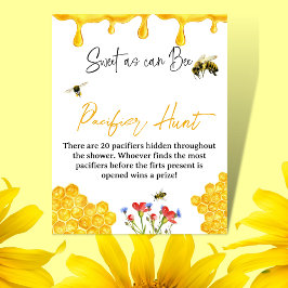 Yellow Honey Bee Baby Shooter Schnuller Hunt Game Poster