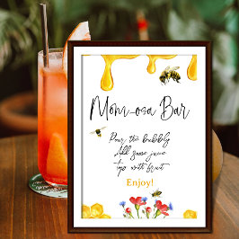 Yellow Honey Bee Baby Shower Mama-Osa Bar Poster