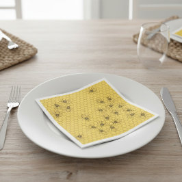 Yellow Honey Bee & Honeycomb Paper Serviette