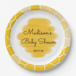 Yellow Honey Bee Theme Baby Dusche Pappteller