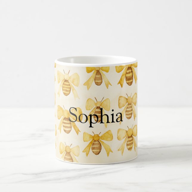 Yellow Honey Bees Christmas Kaffeetasse (Mittel)