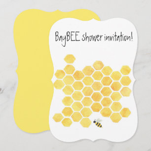 Yellow Honeybee Baby Dusche Einladung