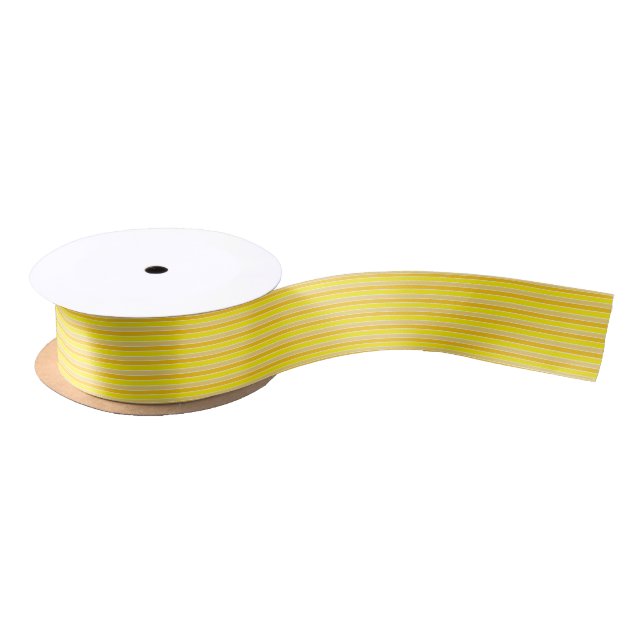 Yellow Horizontal Stripes Satinband (Spule)