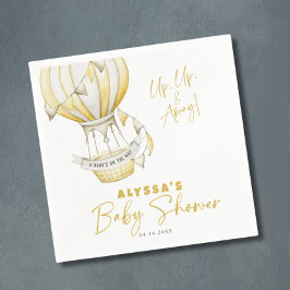 Yellow Hot Air Ballon Babydusche Serviette