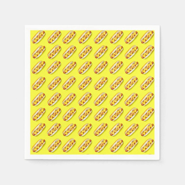 Yellow Hotdog Napkins Tissue Paper Serviette (Vorderseite)