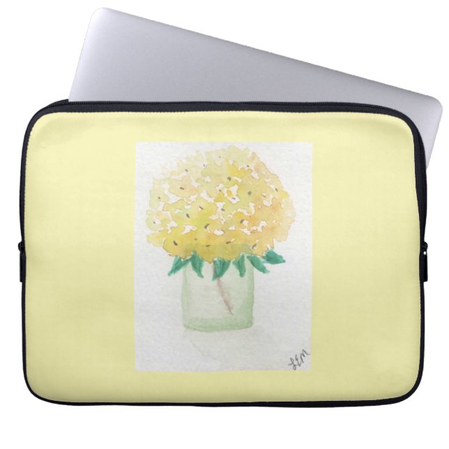 Yellow Hydrangea Laptopschutzhülle (Vorderseite)