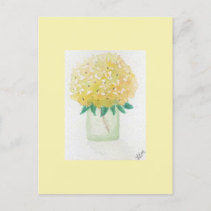 Yellow Hydrangea Postkarte