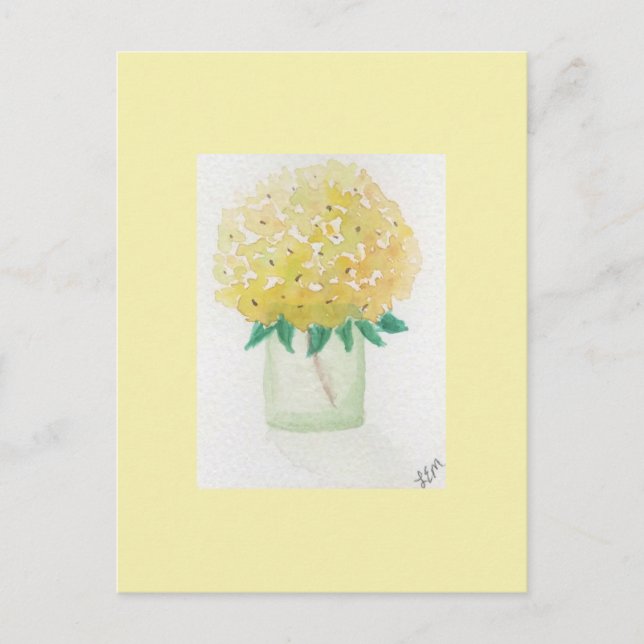 Yellow Hydrangea Postkarte (Vorderseite)