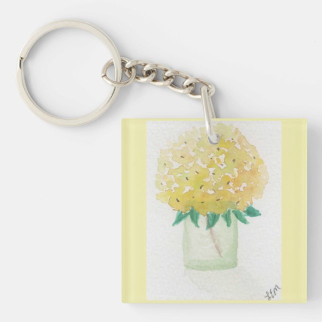 Yellow Hydrangea Schlüsselanhänger (Vorderseite)