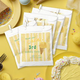 Yellow Ice Cream Sprinkle Summer Birthday Party  Geschenktütchen