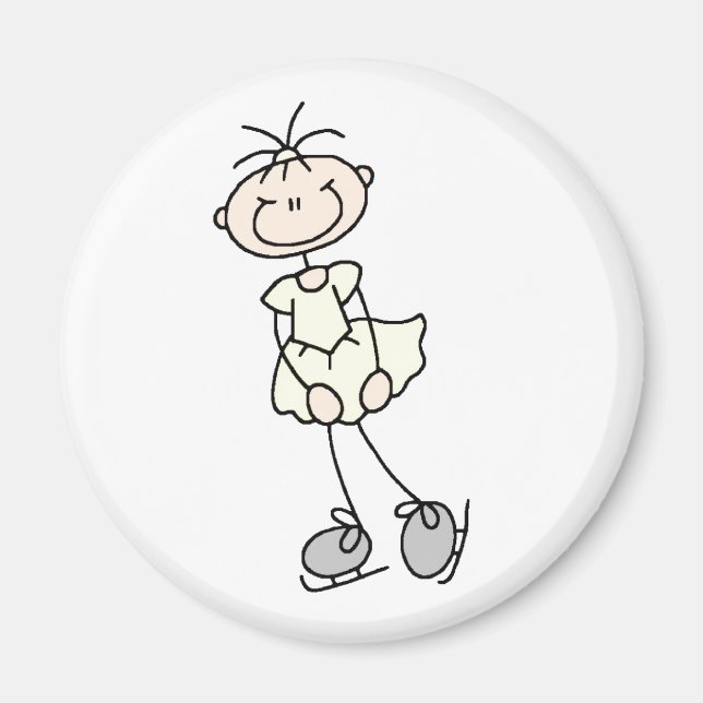 Yellow Ice Skater Girl Magnet (Vorne)