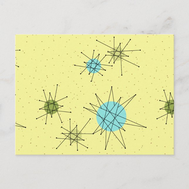 Yellow Iconic Atomic Sternexplosion Postcard Postkarte (Vorderseite)