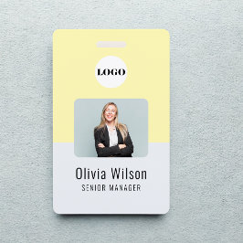 Yellow ID Card | Business Logo Employee Photo Ausweis