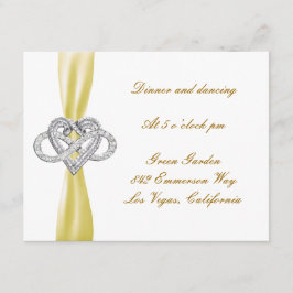 Yellow Infinity Heart Wedding Reception Card Begleitkarte
