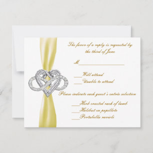 Yellow Infinity Heavy Response Card RSVP Karte
