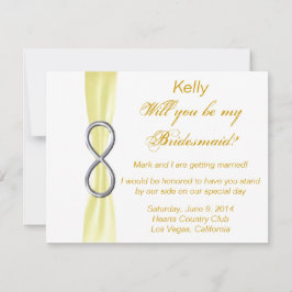 Yellow Infinity Wedding Bridesmaid Card Einladung