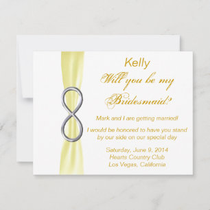 Yellow Infinity Wedding Bridesmaid Card Einladung
