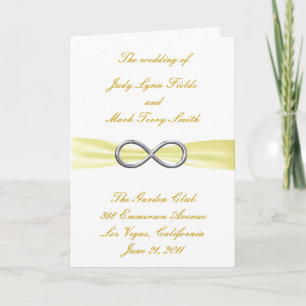 Yellow Infinity Wedding Program Card Programm