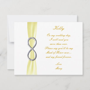 Yellow Infinity Wedding Trauzeugin Card Einladung