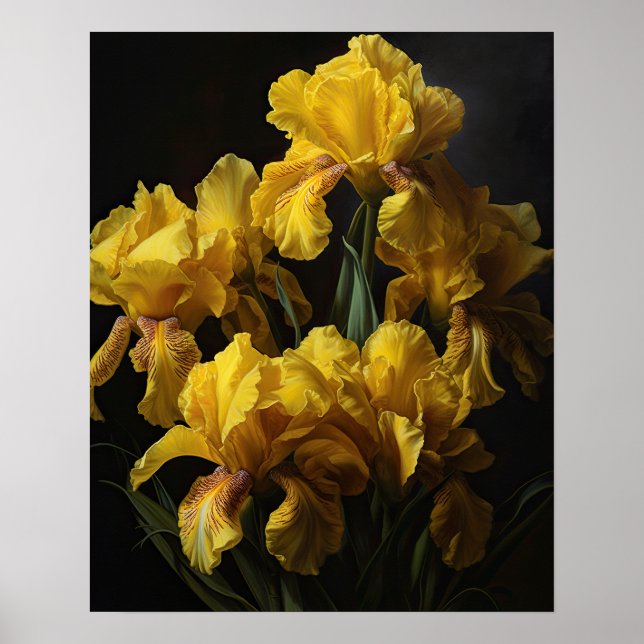 Yellow Iris Blume Art Print Poster (Vorne)