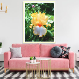 Yellow Iris Flower Garden Canvas Print Leinwanddruck