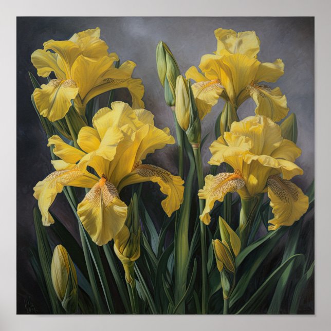 Yellow Irische Blume Art Print Poster (Vorne)