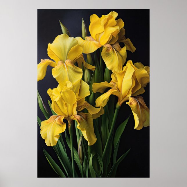 Yellow Irische Blume Art Print Poster (Vorne)