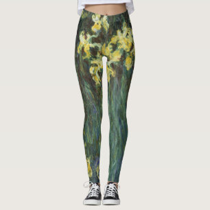 Yellow Irises von Claude Monet, Vintage Kunst Leggings