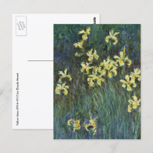 Yellow Irises von Claude Monet, Vintage Kunst Postkarte