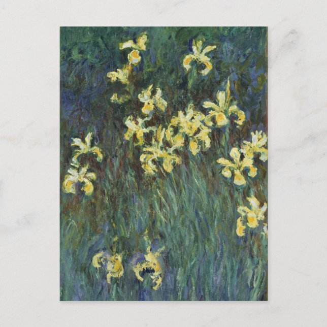 Yellow Irises von Claude Monet, Vintage Kunst Postkarte (Vorderseite)